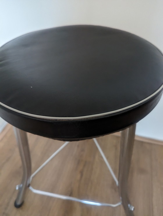 Image 1 of Vintage Brabantia krukje zwart leer