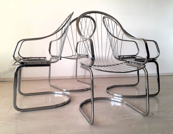 Image 1 of 4x Italian design eetkamerstoelen