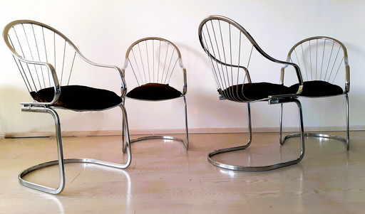 4x Italian design eetkamerstoelen