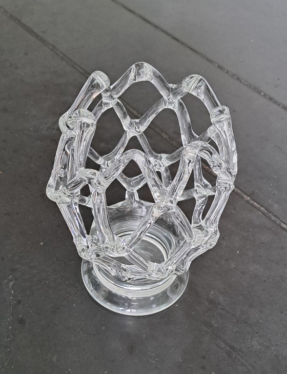 Image 1 of Vintage 'lattice' mondgeblazen kunstvaas