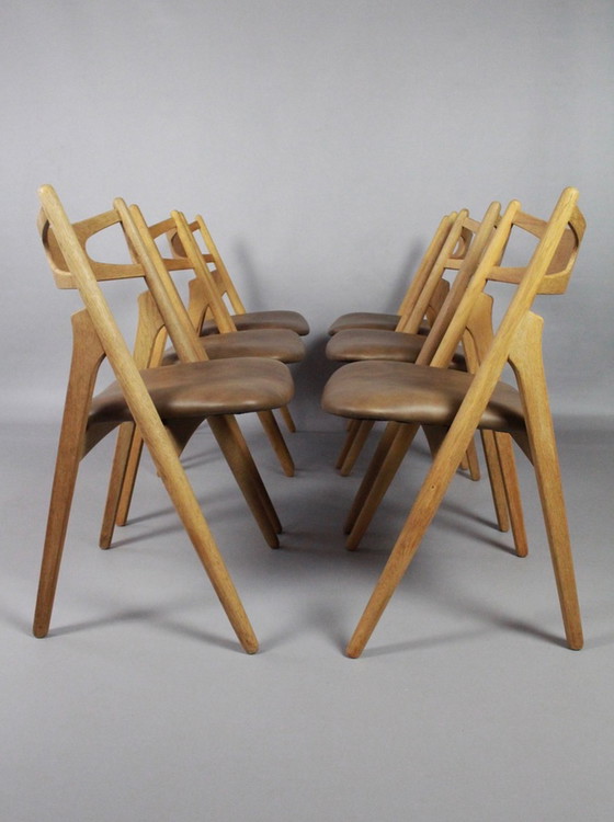 Image 1 of 6x Carl Hansen & Son CH29 stoelen van Hans J Wegner