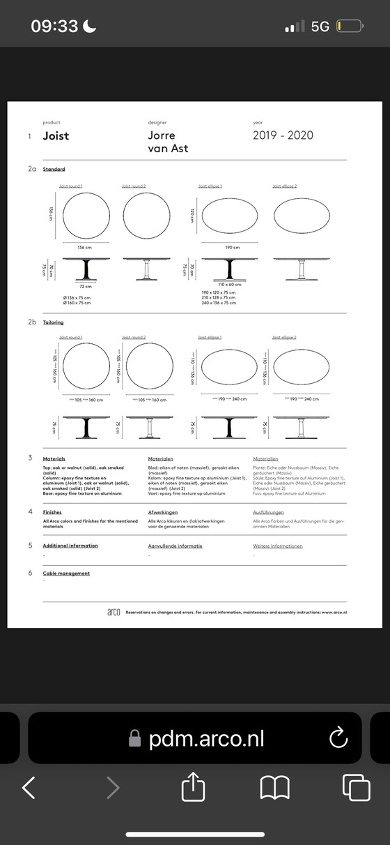 Image 1 of Arco draagbalk tafel