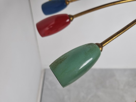 Image 1 of Vintage koperen spin kroonluchter