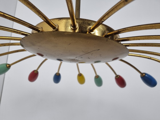 Image 1 of Vintage koperen spin kroonluchter