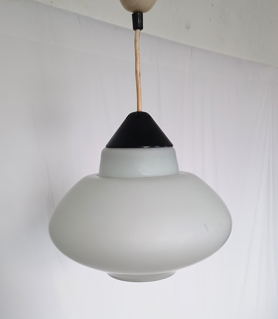 Image 1 of Philips melkglazen hanglamp eind jaren vijftig 