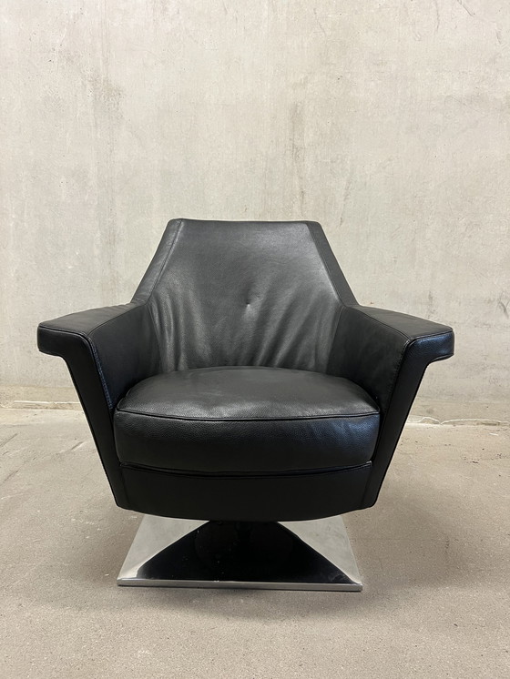 Image 1 of Molinari Giulietta Draai Fauteuil zwart leer