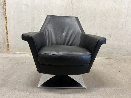 Molinari Giulietta Draai Fauteuil zwart leer