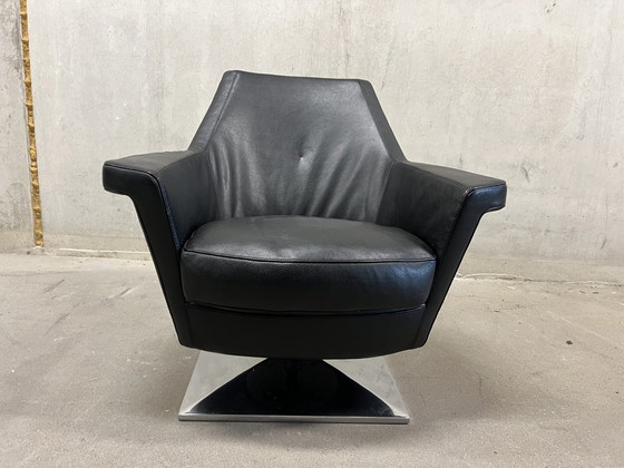 Image 1 of Molinari Giulietta Draai Fauteuil zwart leer