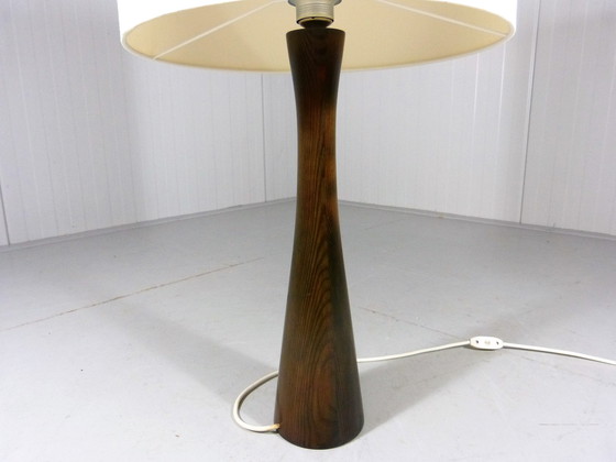 Image 1 of Grote houten vintage diabolo tafellamp, 1960’s