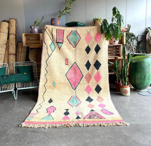 Traditionele Tribal Marokkaanse Berber Boujaad Tapijt, Woonkamer Decor