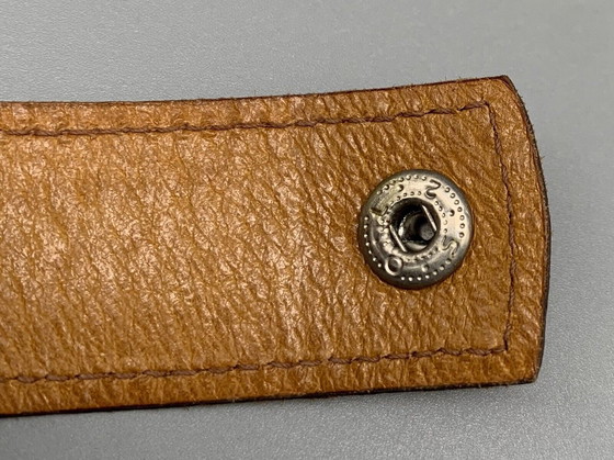 Image 1 of Vintage glazen punch, glazen schaal, bril met echt leren gesp