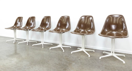 6x Eames La fonda stoel, set