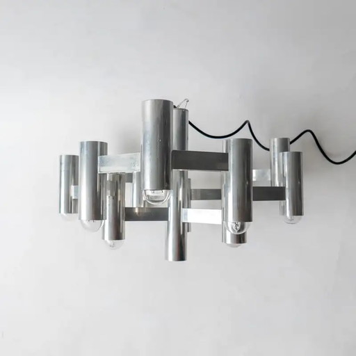 Gaetano Sciolari  Vintage Space Age geometrische kroonluchter – Chrome