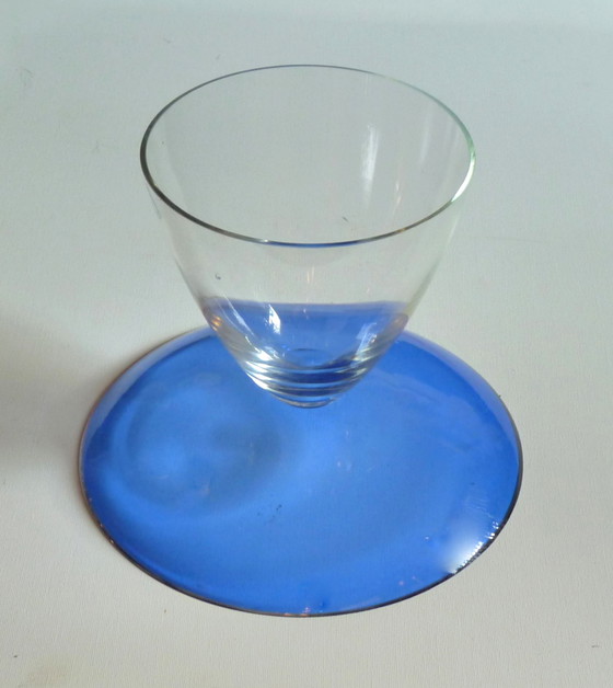 Image 1 of Fruitschaal in blauw en transparant glas