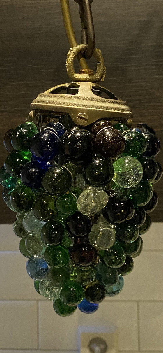 Image 1 of Vintage Druiventros glas lamp
