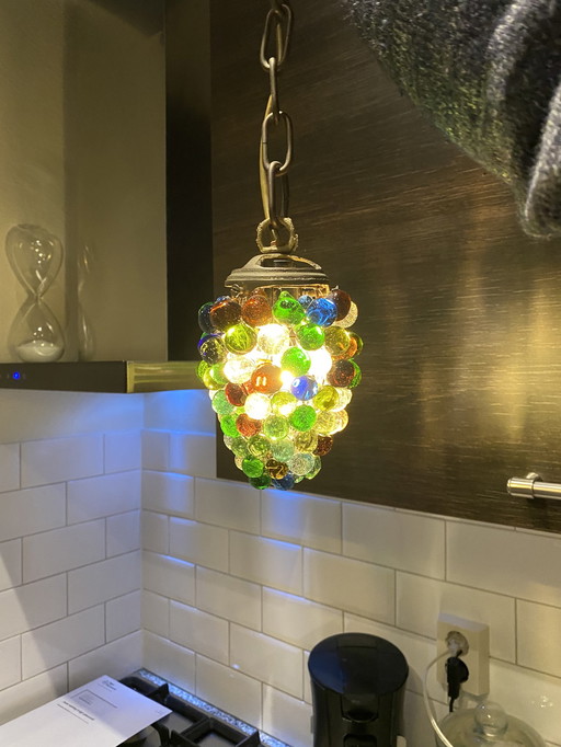 Vintage Druiventros glas lamp