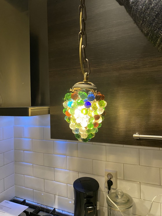 Image 1 of Vintage Druiventros glas lamp