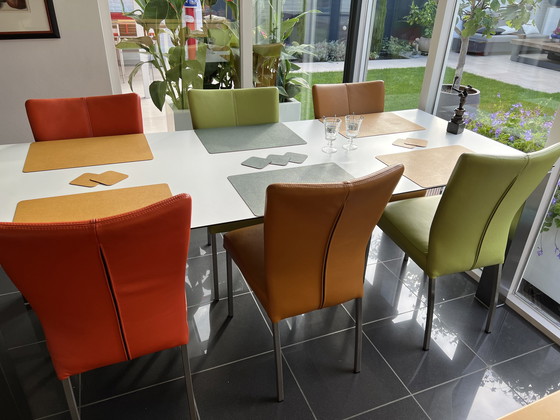 Image 1 of Canarias Design tafel met 6 leren stoelen