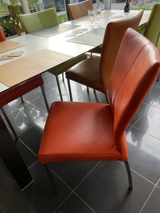 Image 1 of Canarias Design tafel met 6 leren stoelen