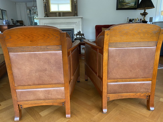 Image 1 of 2x Schuitema Jugendstil rook fauteuils