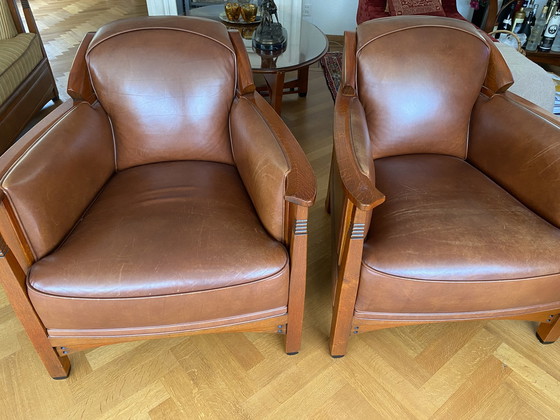 Image 1 of 2x Schuitema Jugendstil rook fauteuils