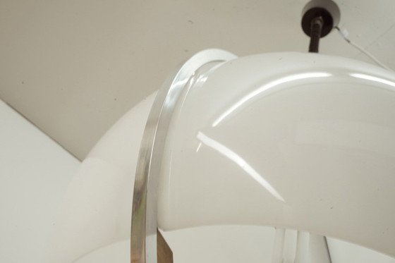 Image 1 of Vintage Kunststof plafondlamp met teakhouten handvat, jaren 70