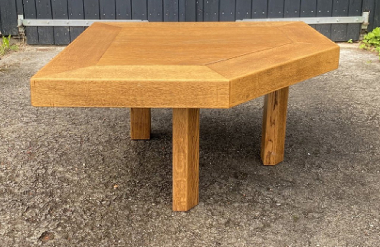 Vintage brutalist salontafel eiken
