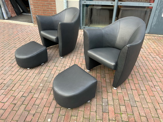 Image 1 of Leolux Sjamaan Fauteuil met poef