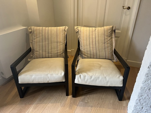 2x B&B Italia Maxalto Clio fauteuils