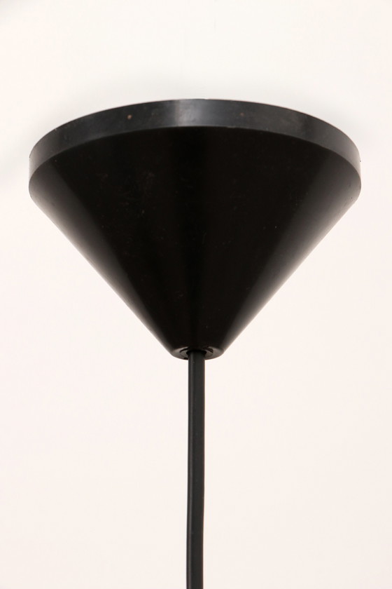 Image 1 of Oranje Vintage stoffen hanglamp jaren60