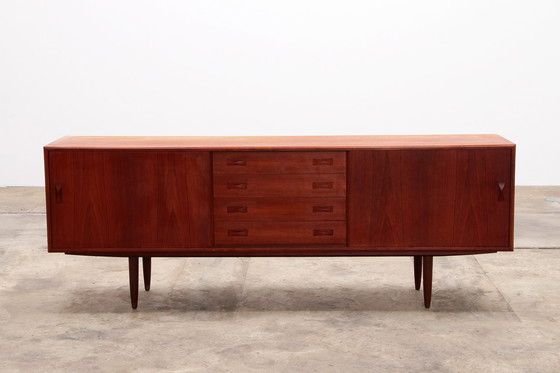 Image 1 of Masief Teakhouten sideboard van Clausen & Son dressoir Denmark 1960