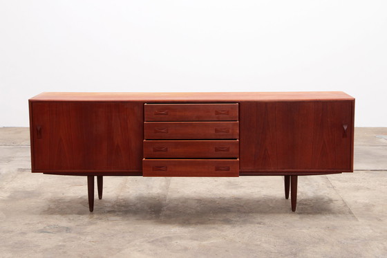 Image 1 of Masief Teakhouten sideboard van Clausen & Son dressoir Denmark 1960