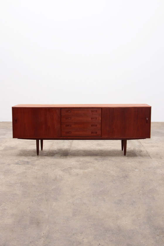 Image 1 of Masief Teakhouten sideboard van Clausen & Son dressoir Denmark 1960