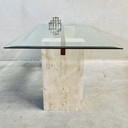 Top Artedi Travertin eettafel met glas