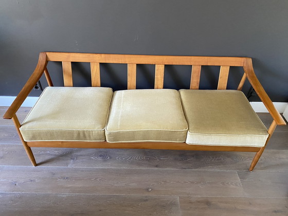 Image 1 of Wilhelm Knoll Anitmott sofa/bank in kersenhout jaren 60