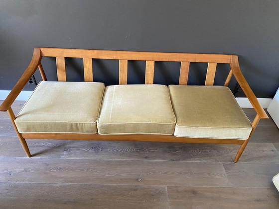 Image 1 of Wilhelm Knoll Anitmott sofa/bank in kersenhout jaren 60