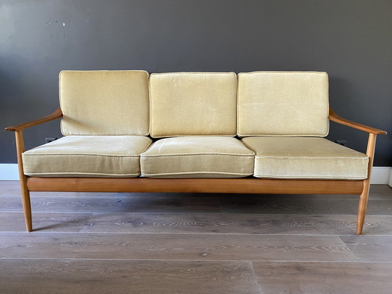 Image 1 of Wilhelm Knoll Anitmott sofa/bank in kersenhout jaren 60