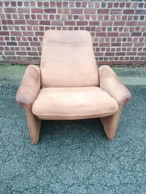 Image 1 of De Sede fauteuil en poef DS-50 in buffelleer