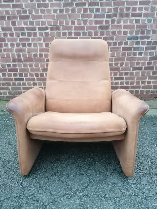 De Sede fauteuil en poef DS-50 in buffelleer