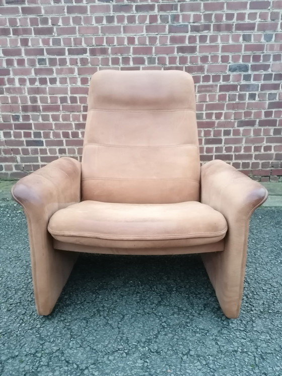 Image 1 of De Sede fauteuil en poef DS-50 in buffelleer