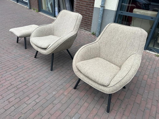 Image 1 of 2x Nix Design Joe fauteuil + voetenbank