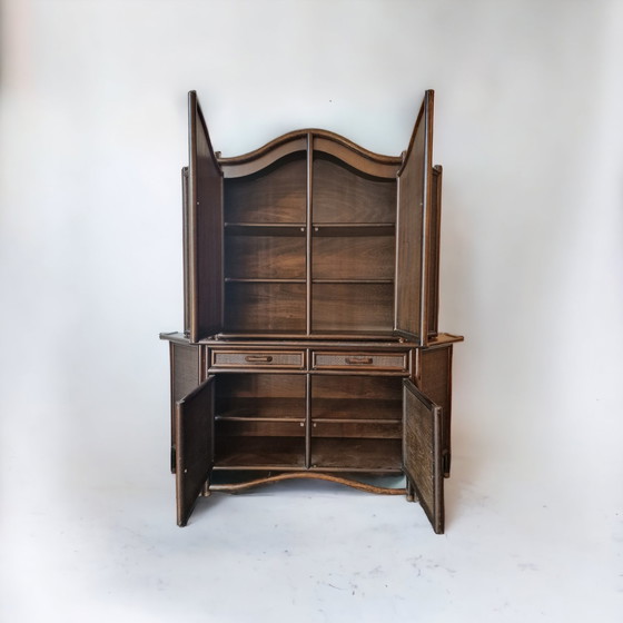 Image 1 of Highboard van Rotan Rieten singelband, jaren 70