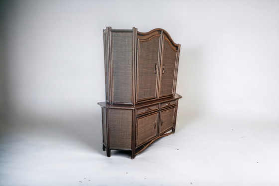 Image 1 of Highboard van Rotan Rieten singelband, jaren 70