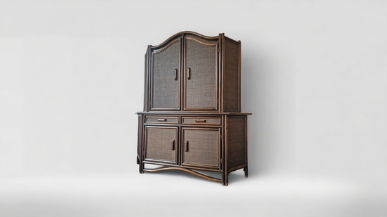 Image 1 of Highboard van Rotan Rieten singelband, jaren 70