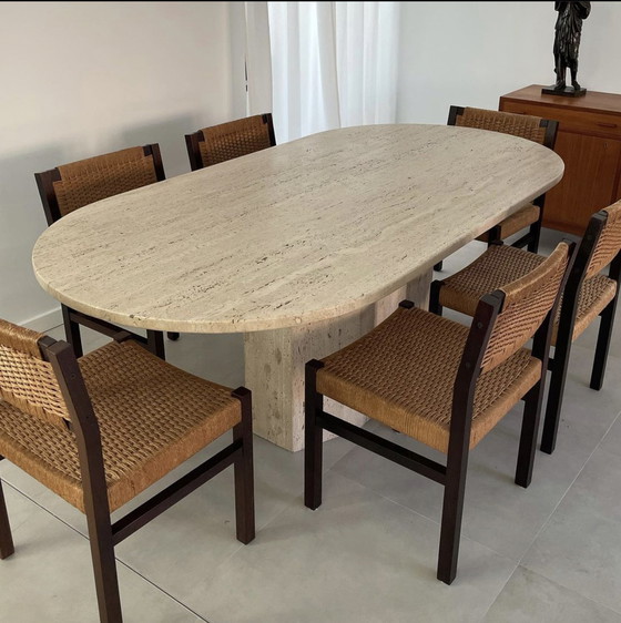 Image 1 of Vintage XL travertin tafel