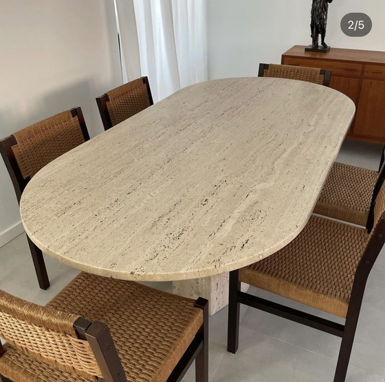 Image 1 of Vintage XL travertin tafel