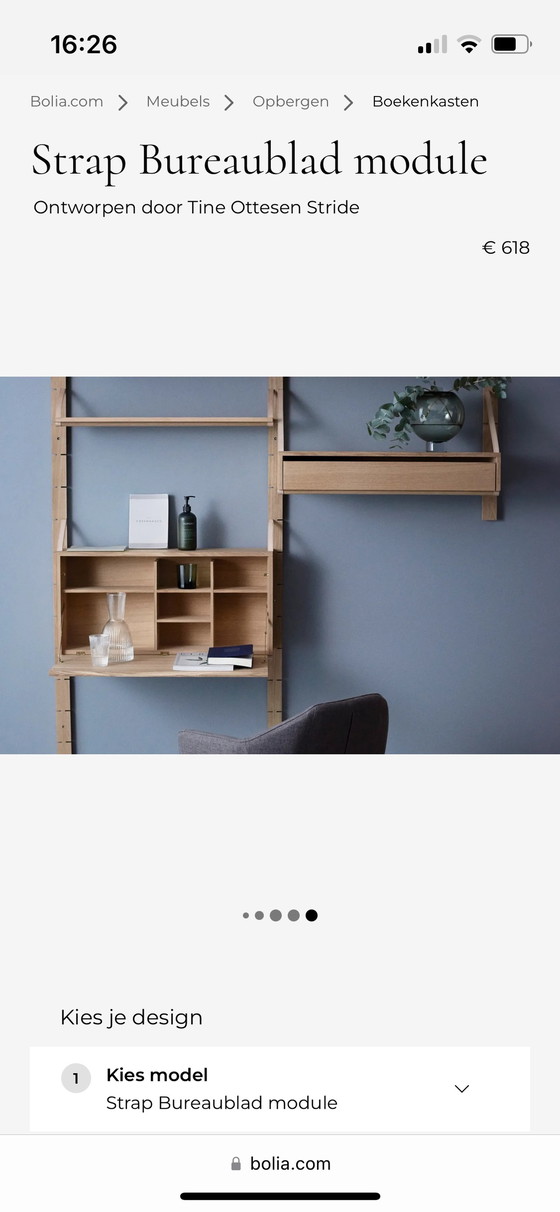 Image 1 of Bolia bureau met wandbevestiging