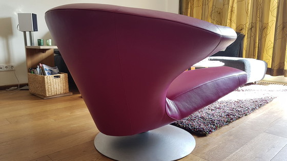 Image 1 of Fauteuil Leolux parabolica - leder senso orchid