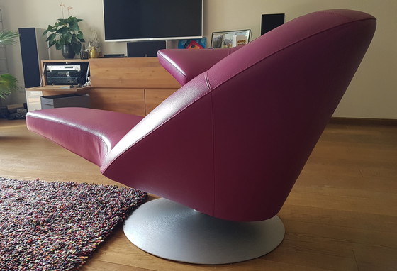 Image 1 of Fauteuil Leolux parabolica - leder senso orchid