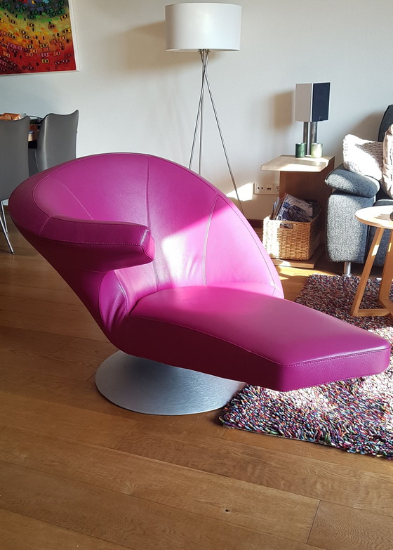 Image 1 of Fauteuil Leolux parabolica - leder senso orchid